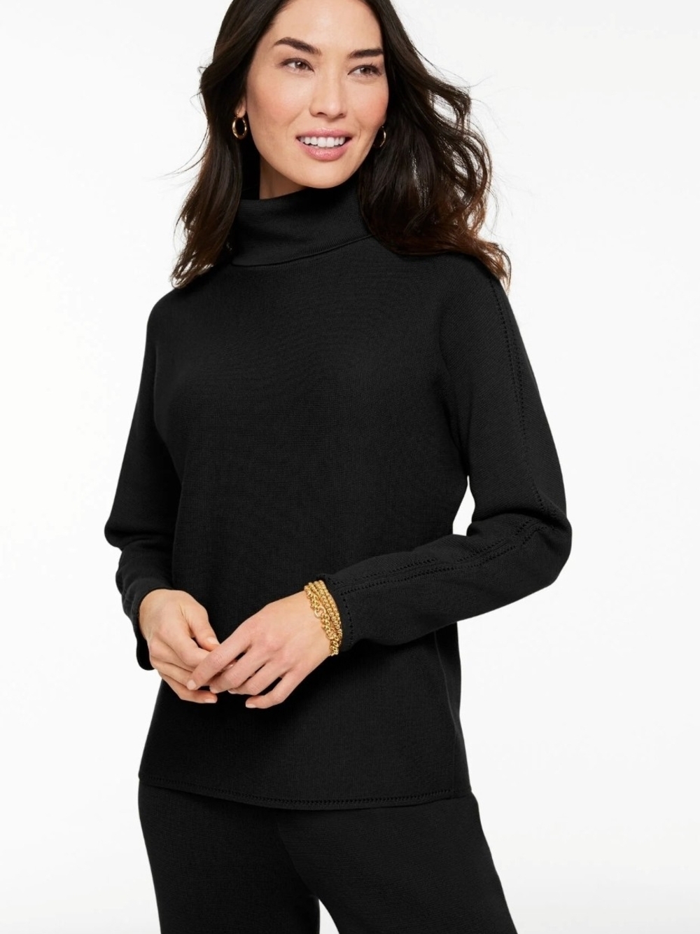 NWT Talbots Sweater Studio Turtleneck Pullover Black 3XP